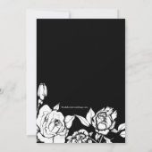 Chic-BlumenBrautparty-Einladungs-Schwarzes Einladung (Rückseite)