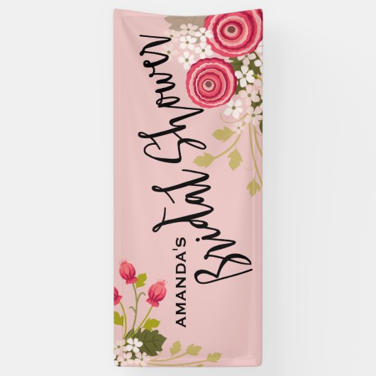 Chic-Blumengarten-Brautparty-Feier Banner (Vertikal)