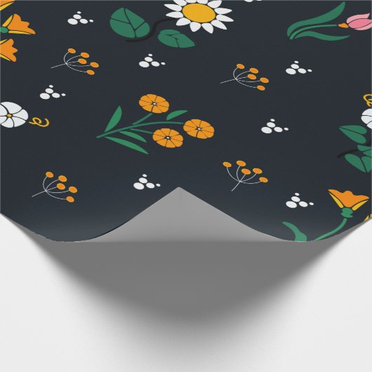 Chic-Blumenmuster Geschenkpapier (Ecke)