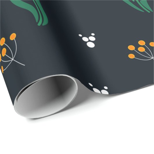 Chic-Blumenmuster Geschenkpapier (Rolleneckpunkt)