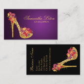 Chic-Blumenstilett-Schuh-hohe Heels-Pumpen Visitenkarte (Vorne/Hinten)