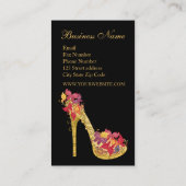 Chic-Blumenstilett-Schuh-hohe Heels-Pumpen Visitenkarte (Rückseite)