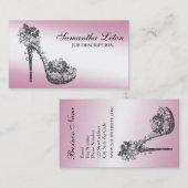 Chic-Blumenstilett-Schuh-hohe Heels-Pumpen Visitenkarte (Vorne/Hinten)