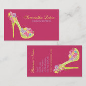 Chic-Blumenstilett-Schuh-hohe Heels-Pumpen Visitenkarte (Vorne/Hinten)