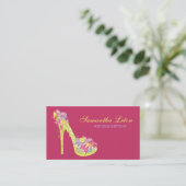 Chic-Blumenstilett-Schuh-hohe Heels-Pumpen Visitenkarte (Stehend Vorderseite)