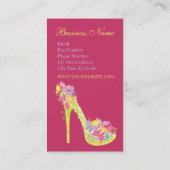 Chic-Blumenstilett-Schuh-hohe Heels-Pumpen Visitenkarte (Rückseite)