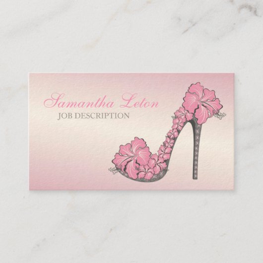 Chic-Blumenstilett-Schuh-hohe Heels-Pumpen Visitenkarte (Vorderseite)