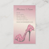 Chic-Blumenstilett-Schuh-hohe Heels-Pumpen Visitenkarte (Rückseite)