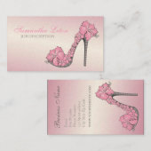 Chic-Blumenstilett-Schuh-hohe Heels-Pumpen Visitenkarte (Vorne/Hinten)