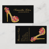 Chic-Blumenstilett-Schuh-hohe Heels-Pumpen Visitenkarte (Vorne/Hinten)