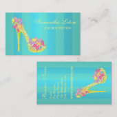 Chic-Blumenstilett-Schuh-hohe Heels-Pumpen Visitenkarte (Vorne/Hinten)