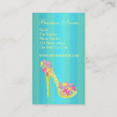 Chic-Blumenstilett-Schuh-hohe Heels-Pumpen Visitenkarte (Rückseite)