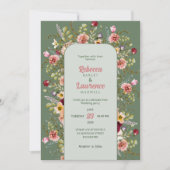 Chic Blumenwiesen Einladung zur Hochzeit (Vorderseite)