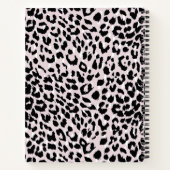 Chic Blush and Black Animal Print with Monogram Notizblock (Rückseite)