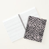 Chic Blush and Black Animal Print with Monogram Notizblock (Innenseite)