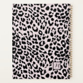 Chic Blush and Black Animal Print with Monogram Planer (Rückseite)