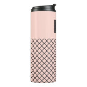 Chic Blush and Black Pattern Thermal Tumbler Thermosbecher (Nach links gedreht)