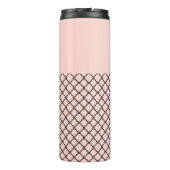Chic Blush and Black Pattern Thermal Tumbler Thermosbecher (Rückseite)