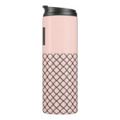 Chic Blush and Black Pattern Thermal Tumbler Thermosbecher (Nach rechts gedreht)