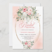 Chic Blush and Gold Bridal Shower Invitation Einladung (Vorderseite)