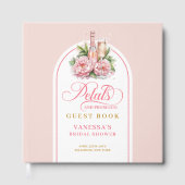 Chic blush and gold petals prosecco guest album gästebuch (Vorderseite)