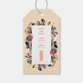 Chic Blush & Black Floral Wedding Save the Date Geschenkanhänger (Vorderseite)