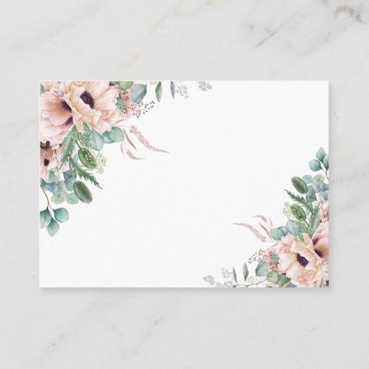 Chic Blush Bloral Eukalyptus Hochzeit wünschen gut Begleitkarte (Rückseite)