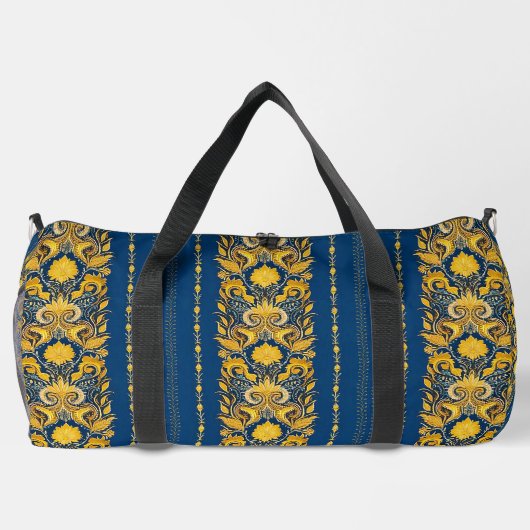 Chic Blush Blue & Yellow Custom Duffle Bag (Rückseite)