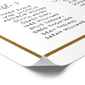 Chic Blush Blues Blume Hochzeitssitzplan A2 Poster (Ecke)