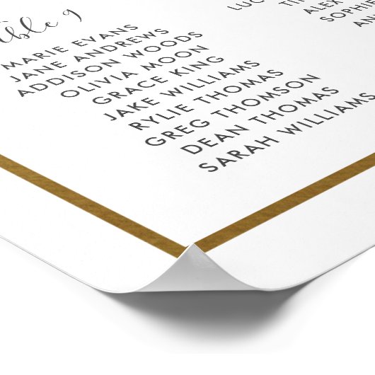 Chic Blush Blues Blume Hochzeitssitzplan A2 Poster (Ecke)