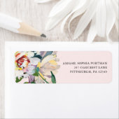 Chic Blush Blues Bouquet Wedding Mailing Label (Insitu)