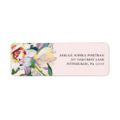 Chic Blush Blues Bouquet Wedding Mailing Label (Vorne)