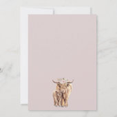 Chic Blush Blues Kuh und Calf Baby Dusche Einladung (Rückseite)