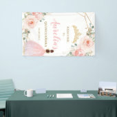 Chic Blush Blues Quinceñera Herzlicher Empfang Banner (Messeveranstaltung)