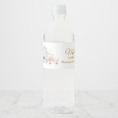 Chic Blush Blumenstrauß Party Girl Babydusche Wasserflaschenetikett (Vorderseite)