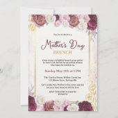 Chic Blush Botanical Floral Mother Day Brunch Einladung (Vorderseite)