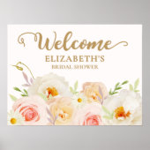 Chic Blush Brautparty Willkommen Poster (Vorne)