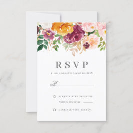 Chic Blush & Burgund Blumenzwiebeln RSVP Karte