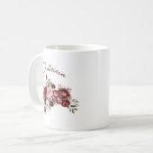 Chic Blush Burgundy Blume Kaffeetasse (Vorderseite Links)