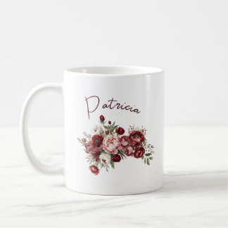 Chic Blush Burgundy Blume Kaffeetasse
