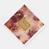Chic Blush Burgundy Gold Floral Tuch Napkins Serviette (Ecke)