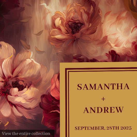 Chic Blush Burgundy Gold Floral Wedding Napkins Serviette