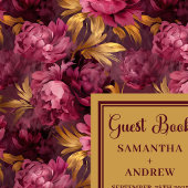 Chic Blush Burgundy Gold Wedding Guest Book Gästebuch
