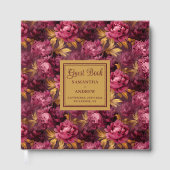 Chic Blush Burgundy Gold Wedding Guest Book Gästebuch (Vorderseite)