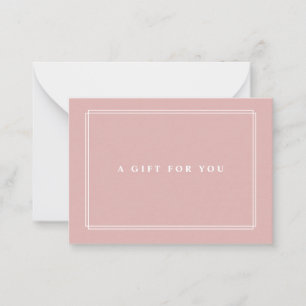Chic Blush Elegantes, rosa Geschenkgutschein Mitteilungskarte