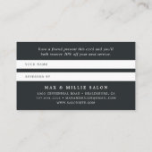 Chic Blush | Elegantes Rosa und Schwarz Empfehlungskarte (Rückseite)