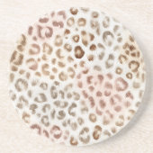 Chic Blush Elfenbein Leopard Getränkeuntersetzer (Vorne)