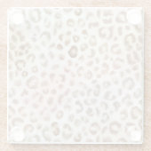 Chic Blush Elfenbein Leopard Glasuntersetzer (Rückseite)