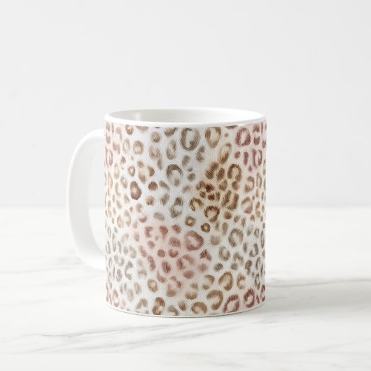 Chic Blush Elfenbein Leopard Kaffeetasse (Vorderseite Links)