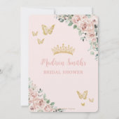 Chic Blush Floral Butterfells Royal Brautparty Einladung (Rückseite)